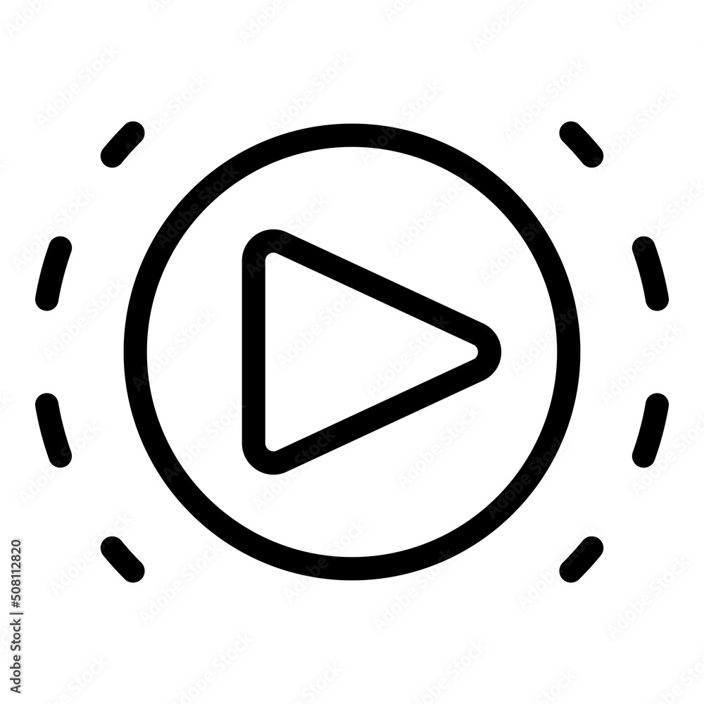 Poster play button icon outline vector. app smart. digital touch