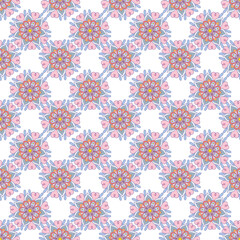 vector graphic seamless pattern with flowers in folk style 2