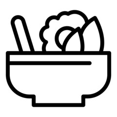Bowl salad icon outline vector. Human food. Diet energy
