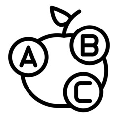 Fruit vitamin icon outline vector. Diet body. Human system