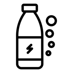 Water bottle energy icon outline vector. Chemical system. Diet body