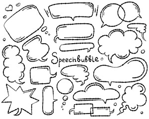 Obraz premium set of empty speech bubbles for comic book. Collection of vector hand drawn speech balloon templates