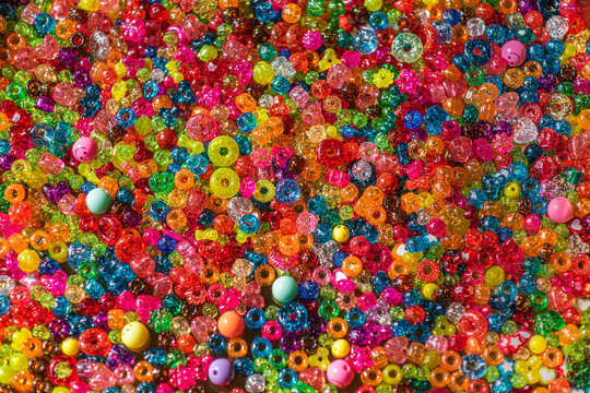 A very colorful background of sparkling beads