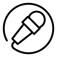 Speaker microphone icon outline vector. Speach elocution. Oratory speech