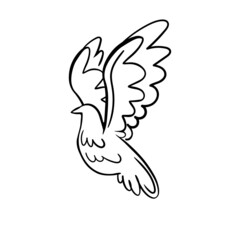Dove silhouette. Pigeon logo. Vector illustration on a white background.