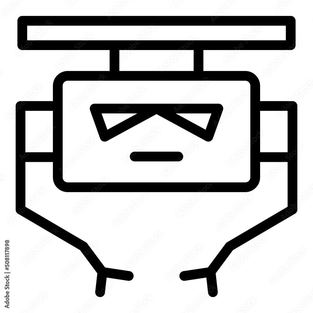 Wall mural wall robot icon outline vector. cute toy. android ai - Wall murals