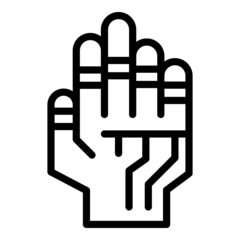 Smart hand icon outline vector. Cute toy. Space tech