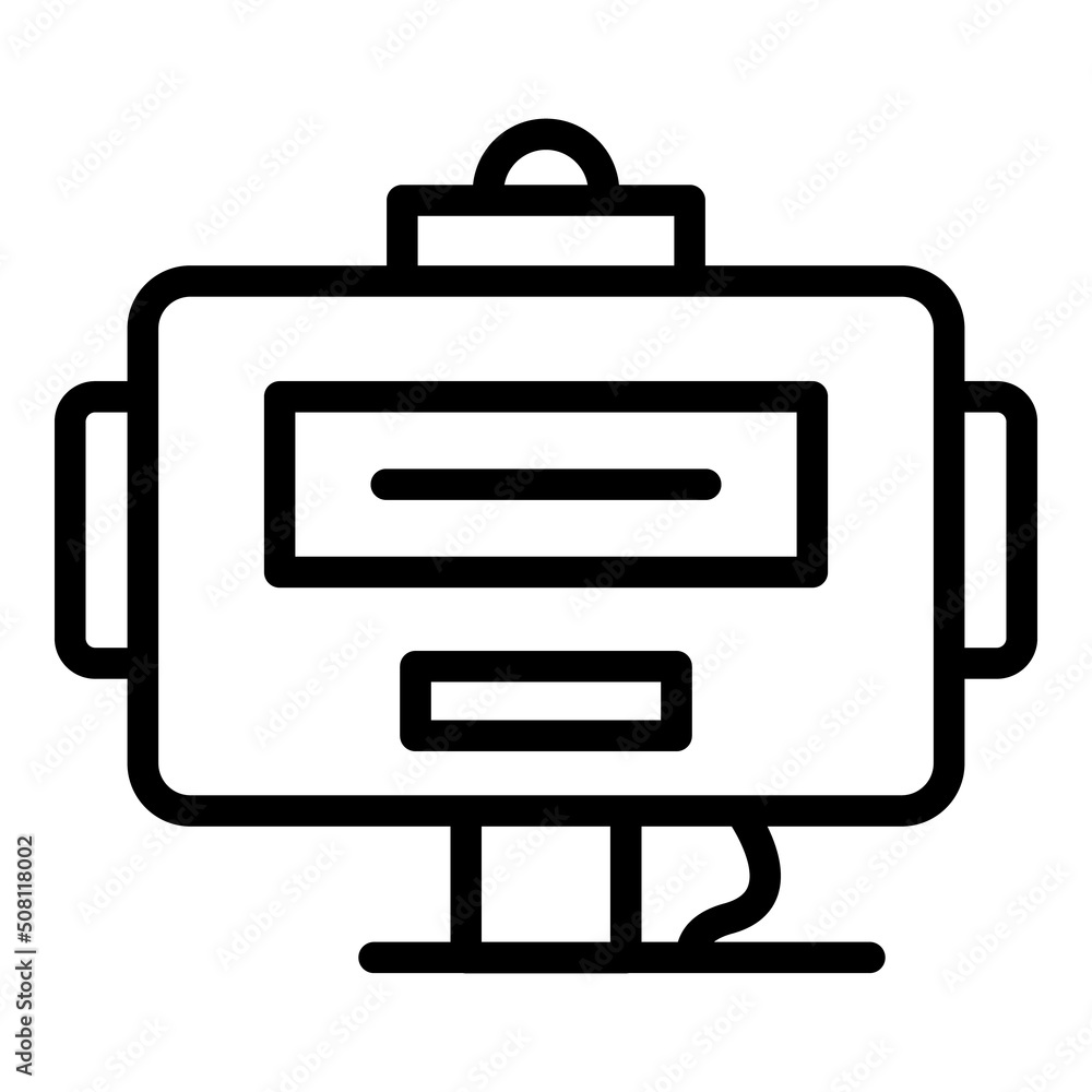 Poster robot head icon outline vector. cute bot. android child