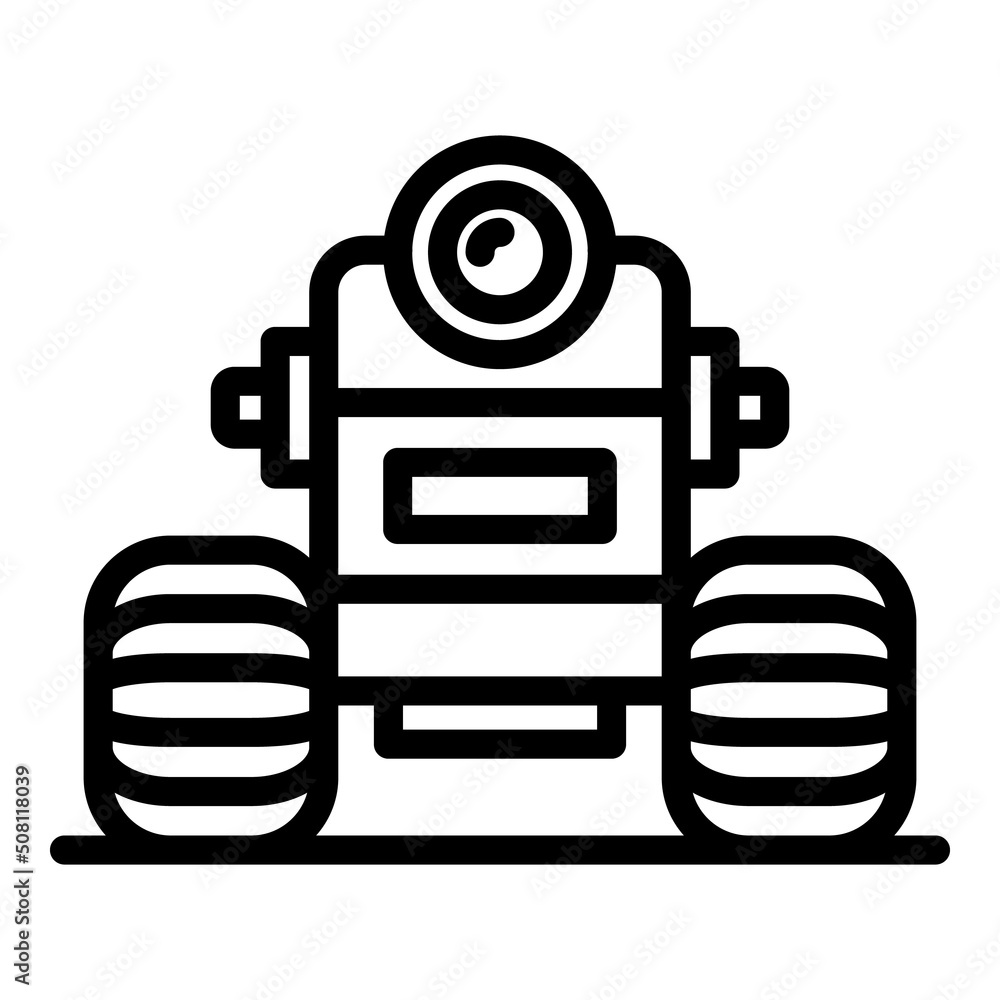 Wall mural robot wheel icon outline vector. future mascot. cyborg support