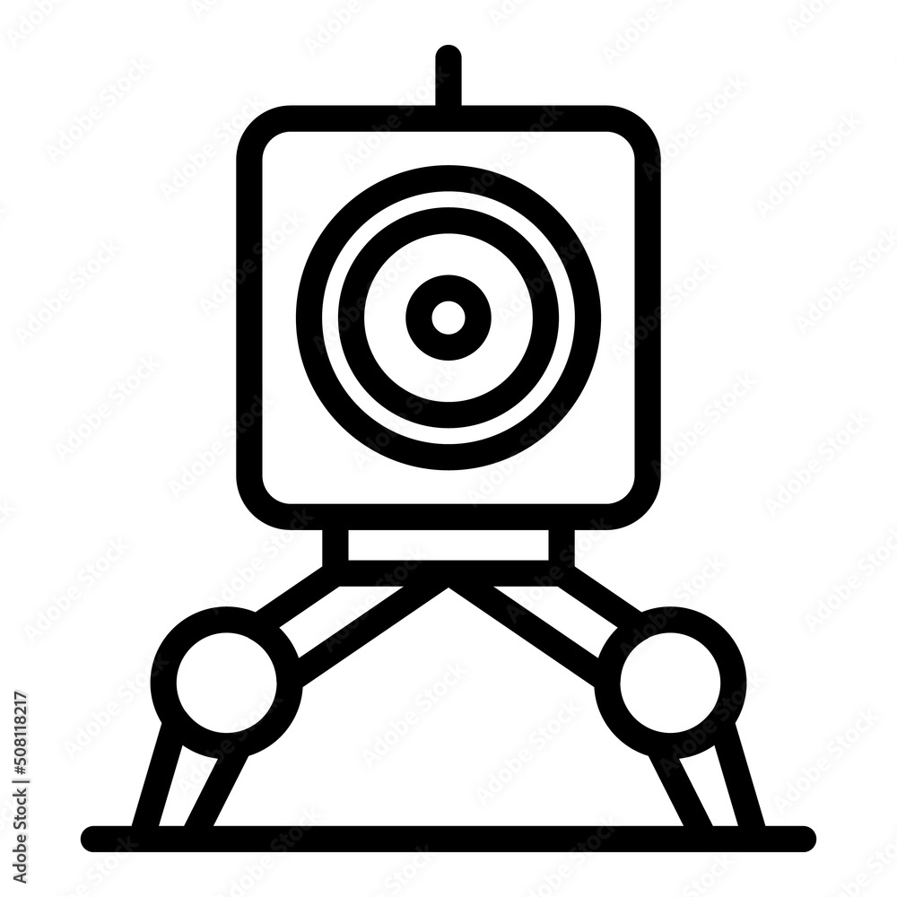 Poster web camera robot icon outline vector. android ai. cute bot
