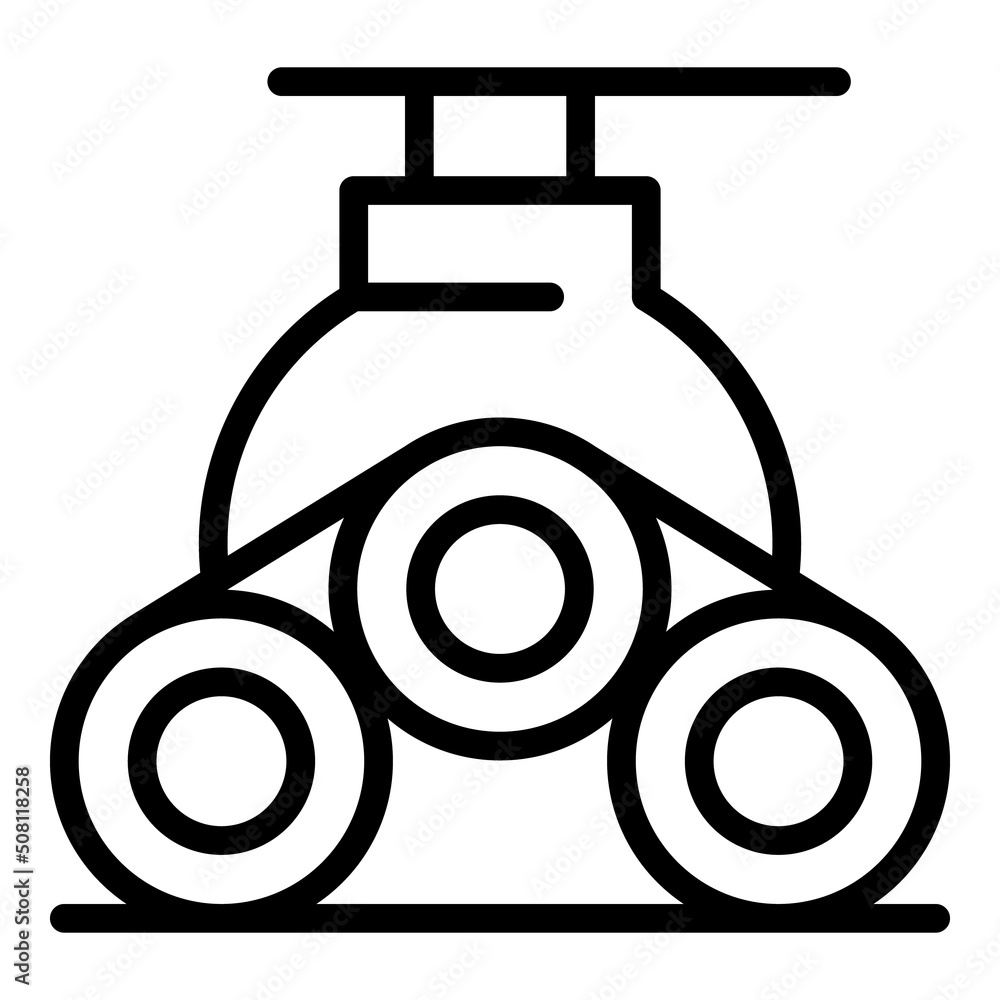 Poster space ai robot icon outline vector. android mascot. toy bot
