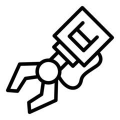 Hand robot ai icon outline vector. Future robot. Cute toy