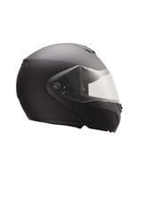 Fototapeta premium Side shot of a black full face motorcycle helmet