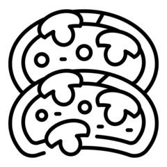 Meat bruschetta icon outline vector. Finger snack. Menu lunch