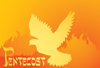 Pentecost sunday. Baptism with the Holy Spirit. Vector drawing icon