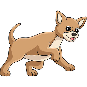 Chihuahua Dog Cartoon Colored Clipart Illustration