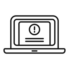Laptop idea icon outline vector. Business solution