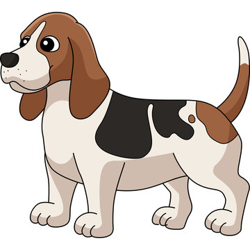 Basset Hound Dog Cartoon Clipart Illustration