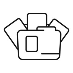 Folder idea icon outline vector. Business solution