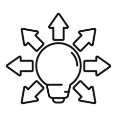 Modern idea bulb icon outline vector. Business light