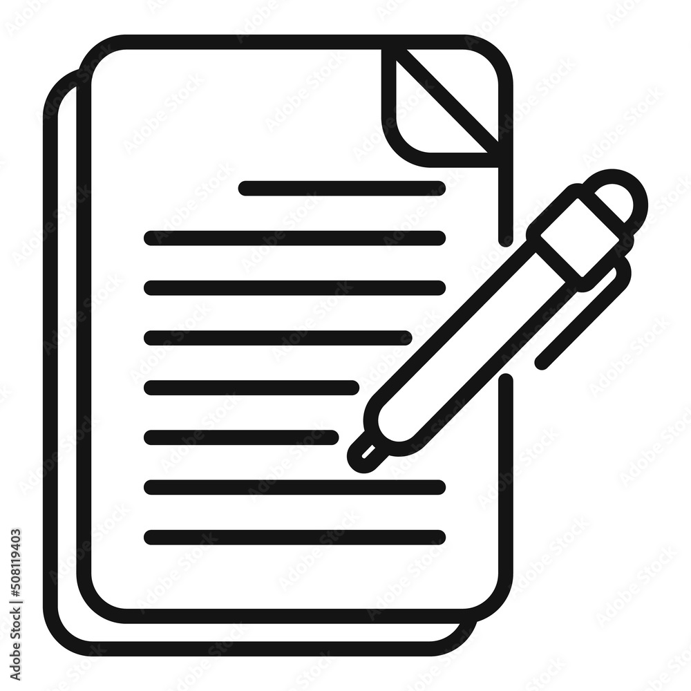 Poster write paper idea icon outline vector. business solution