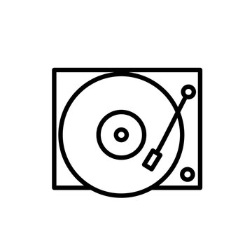 Gramofon, płyta winylowa, muzyka, retro, ikona wektorowa