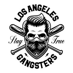 Vector illustration of a skull gangster