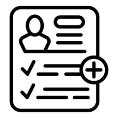 Cv staff icon outline vector. Office training. Business presentation