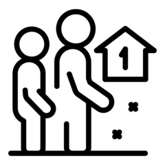 Safety person icon outline vector. City home. Love protect