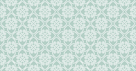 Abstract seamless pattern. Mosaic floral diagonal tile ornamental background. Muslim line ornament in arab orient style