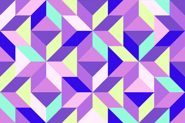 Abstract geometric mosaic seamless pattern. Stylish tile diagonal ornament of geometrical triangle shapes