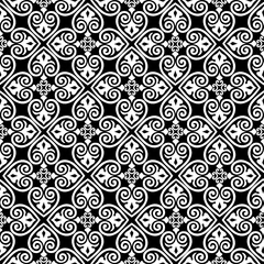Abstract seamless pattern. Mosaic floral diagonal tile ornamental background. Muslim line ornament in arab orient style