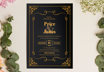 Wedding Invitation Card Layout Design