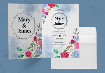 Floral Bridal Shower Invitation Layout