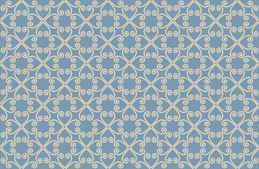 Fototapeta premium Seamless pattern with floral asian ornament. Abstract ornamental texture. Artistic diagonal flourish tile damask background