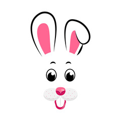 The rabbit is the symbol of 2023. Kawaii Rabbit face. Vector illustration
