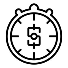 Stopwatch icon outline vector. Fund grow. Financial money