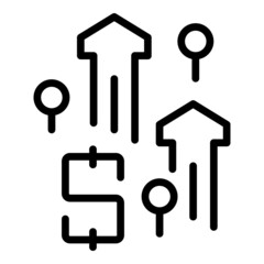 Capital fund icon outline vector. Revenue money. Grow wallet