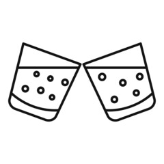 Alcohol glass icon outline vector. Drink toast
