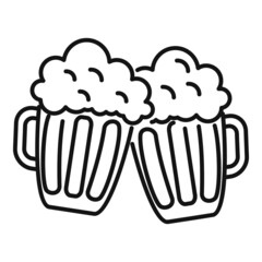 Bar mug beer icon outline vector. Hand drink