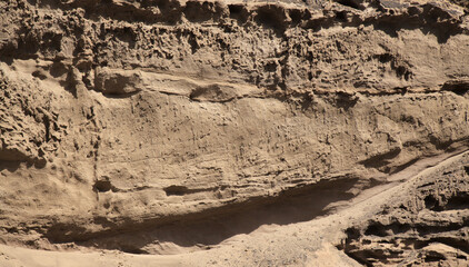 Gran Canaria, amazing sand stone erosion figures in ravines on Punta de las Arenas cape on the western part of the island, also called Playa de Artenara
