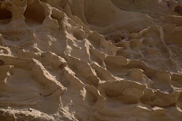 Gran Canaria, amazing sand stone erosion figures in ravines on Punta de las Arenas cape on the western part of the island, also called Playa de Artenara
