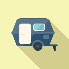 Auto camper icon flat vector. Caravan bus