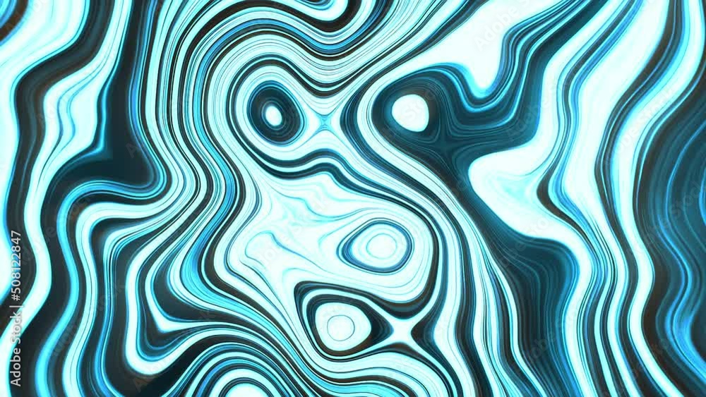 Poster bright white and blue patterns.motion.large multicolored blots in abstraction that move.