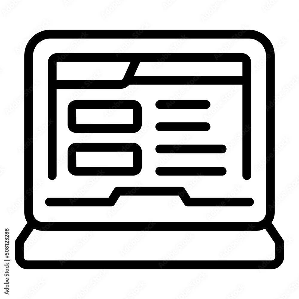 Aufkleber computer online registration icon outline vector. form account. web register