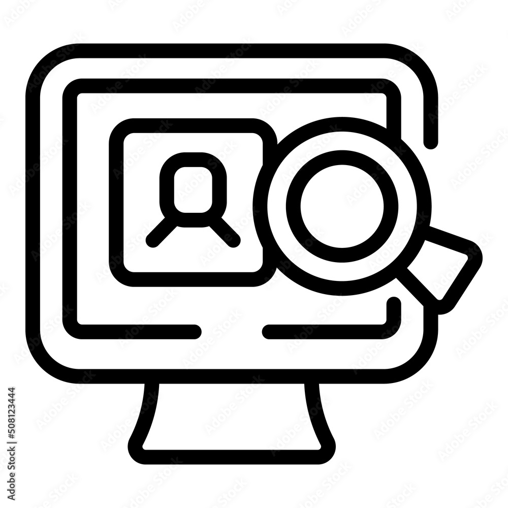 Poster search online login icon outline vector. form register. computer web