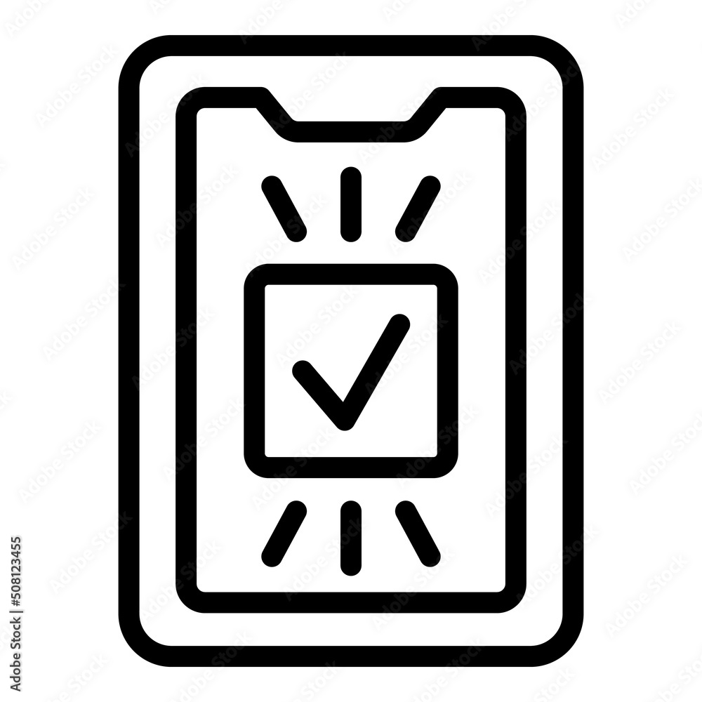 Aufkleber approved phone login icon outline vector. computer form. register web