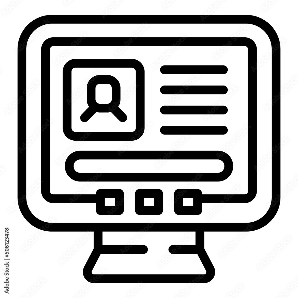Poster website login icon outline vector. account form. web page