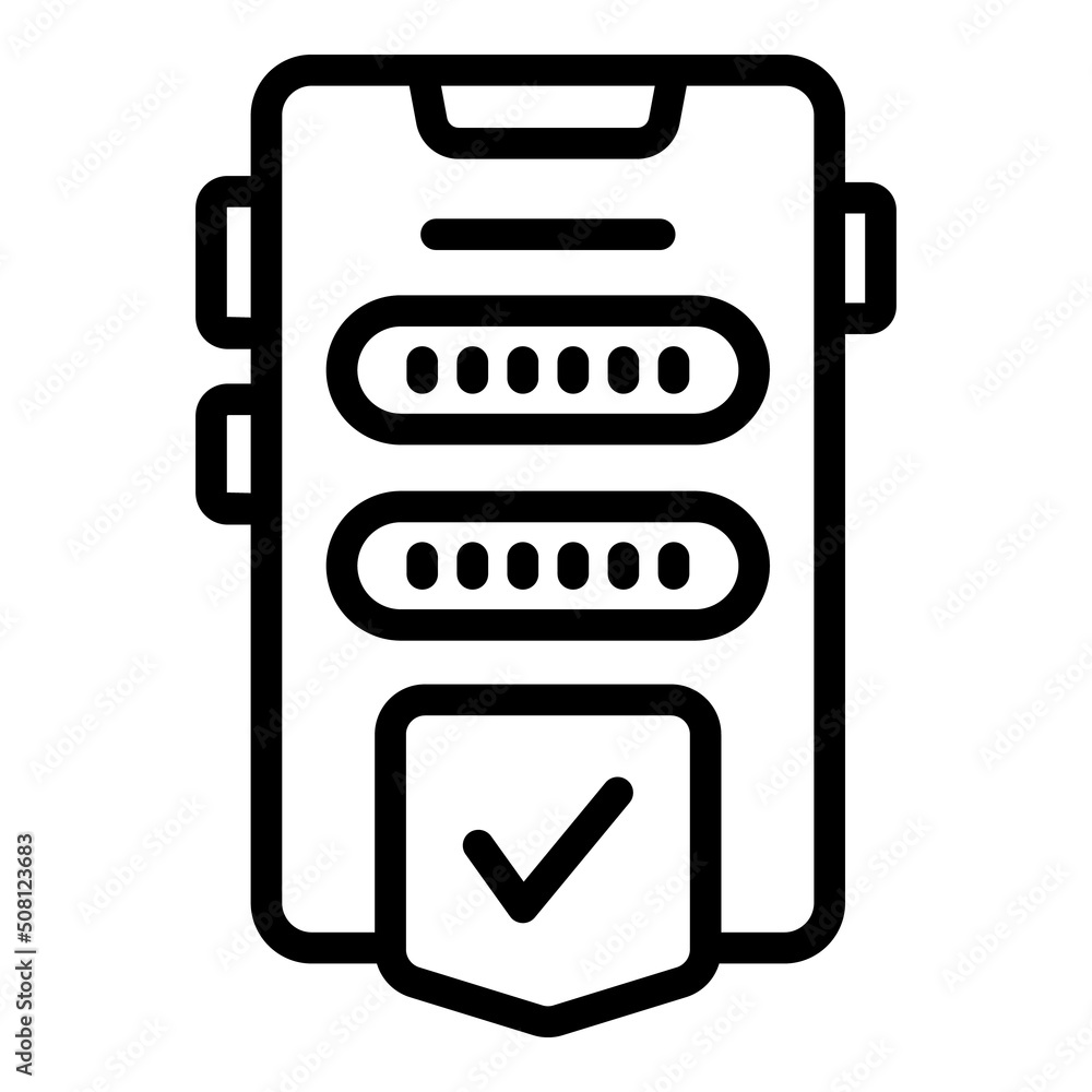 Aufkleber mobile page icon outline vector. account form. web internet