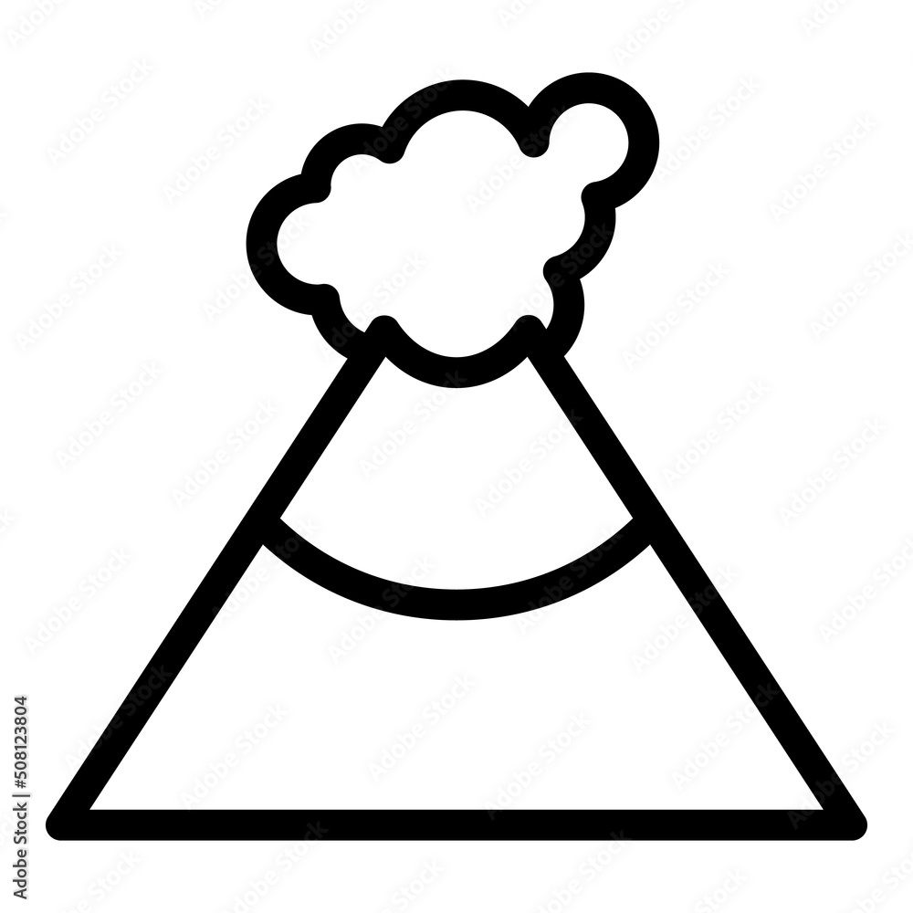 Poster magma lava icon outline vector. volcanic eruption. volcano crate